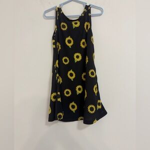 Simply Southern Black Sunflower Print Tank Dress for Girls
